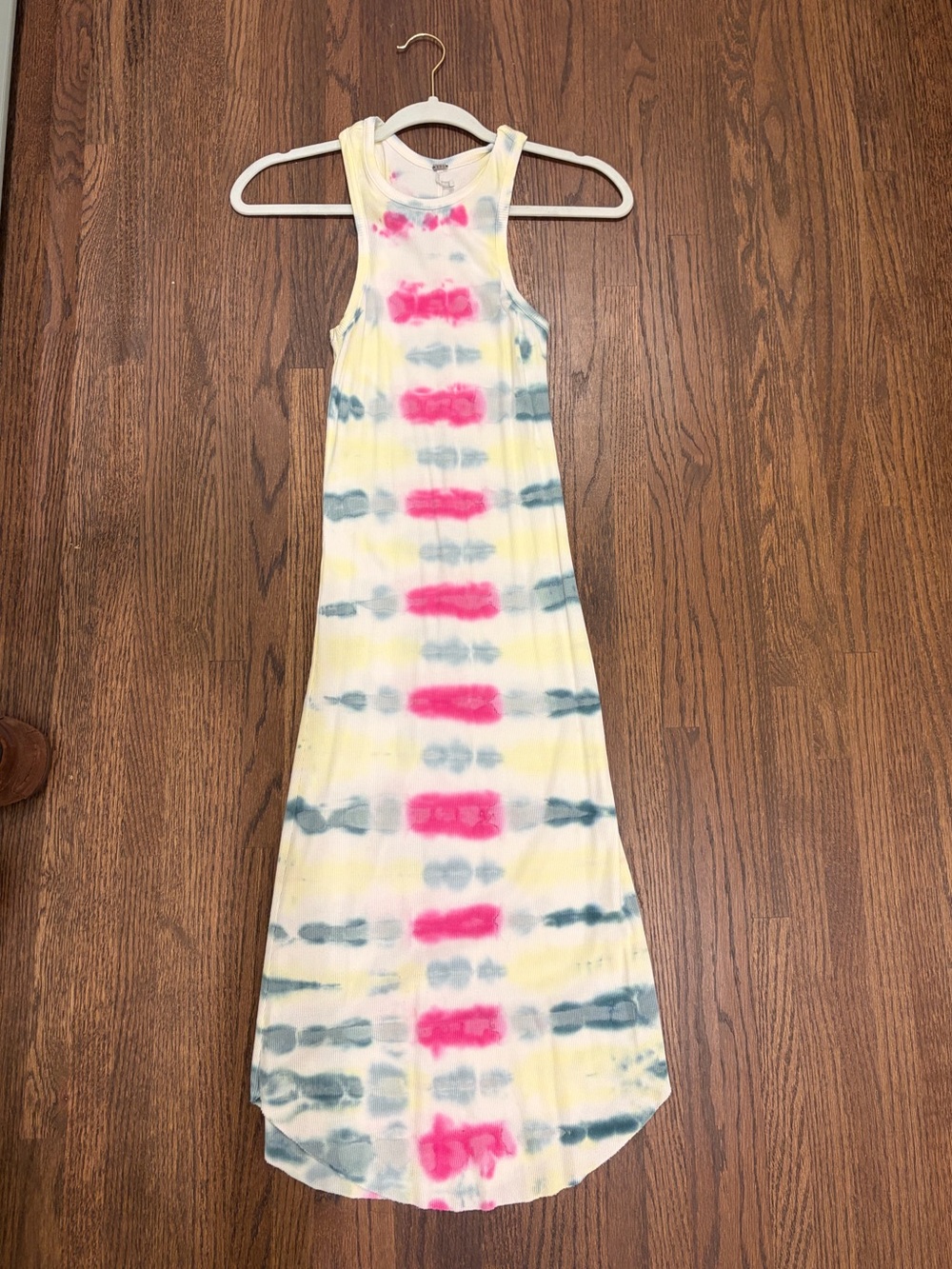 Women's YFB brand Tie-Dye Racerback Maxi Dress - Pink, Yellow, Blue